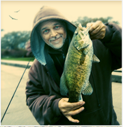 My friend Bob Long (BossBob50) with a nice fly-caught smallmouth bass